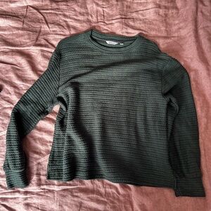 Dark Green Textured Sweater